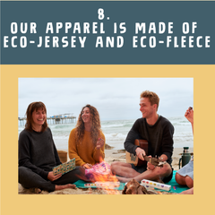 people on the beach wearing eco-friendly apparel