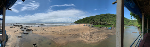 panoramic of sweetwater lake and beach in india