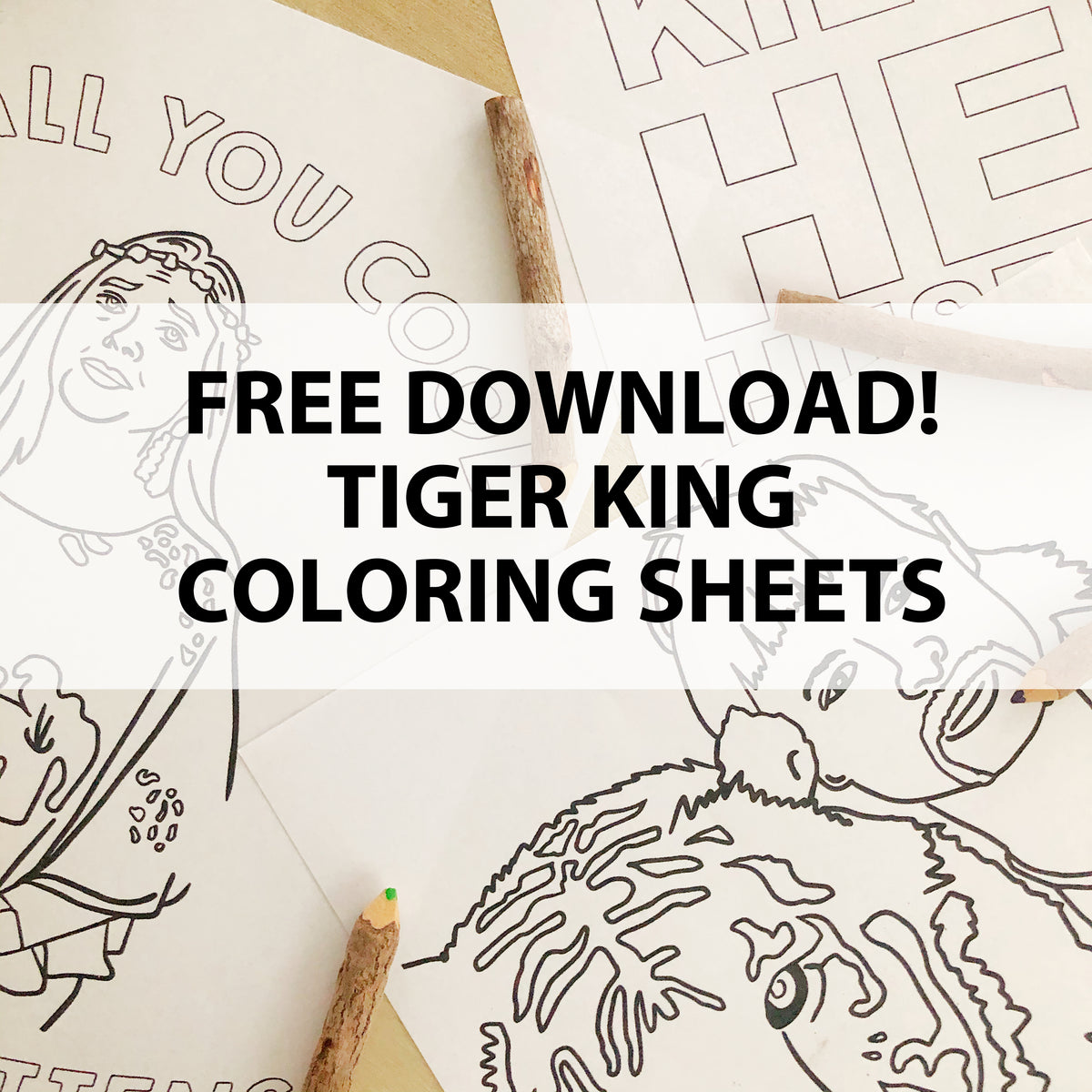 Tiger King Coloring Sheets Free Download Knotty Cards