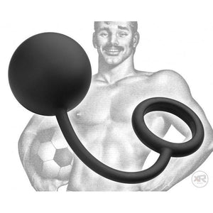 Tom of Finland Silicone Cock Ring with Heavy Anal Ball