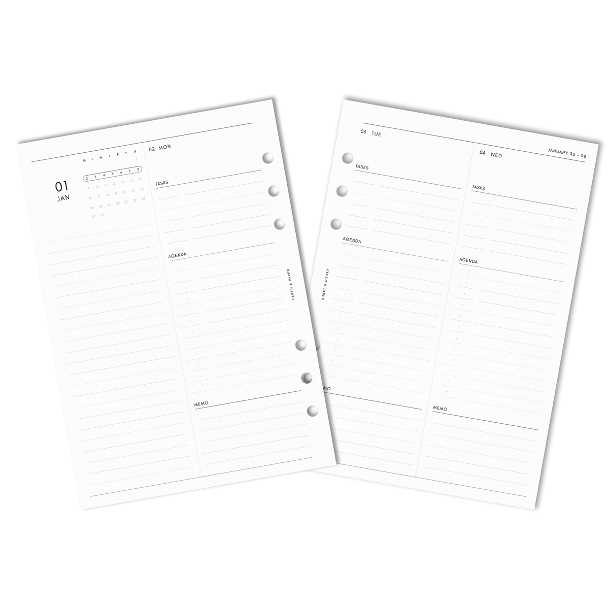 kat Perforatie Drastisch 2023 Dated Planner Inserts | Daily | 2 Days Per Page | Cloth & Paper –  CLOTH & PAPER
