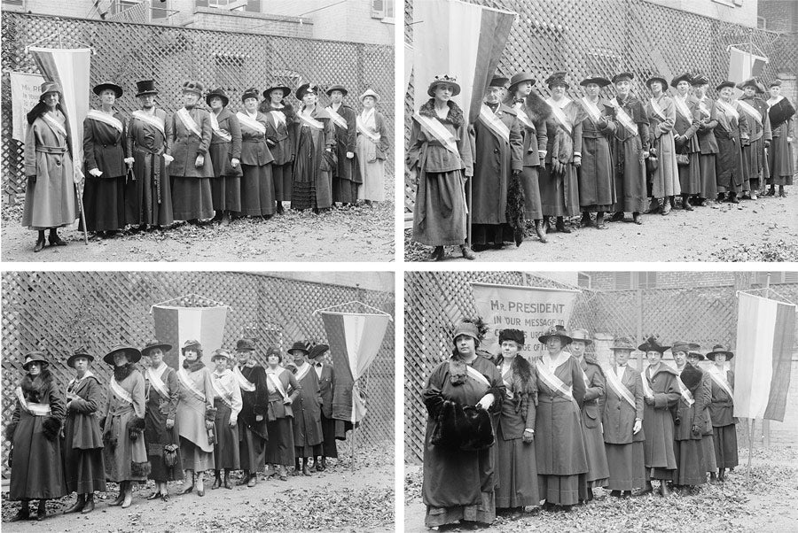 All of the suffragist protesters before the November 10, 1917 demonstration where all were arrested