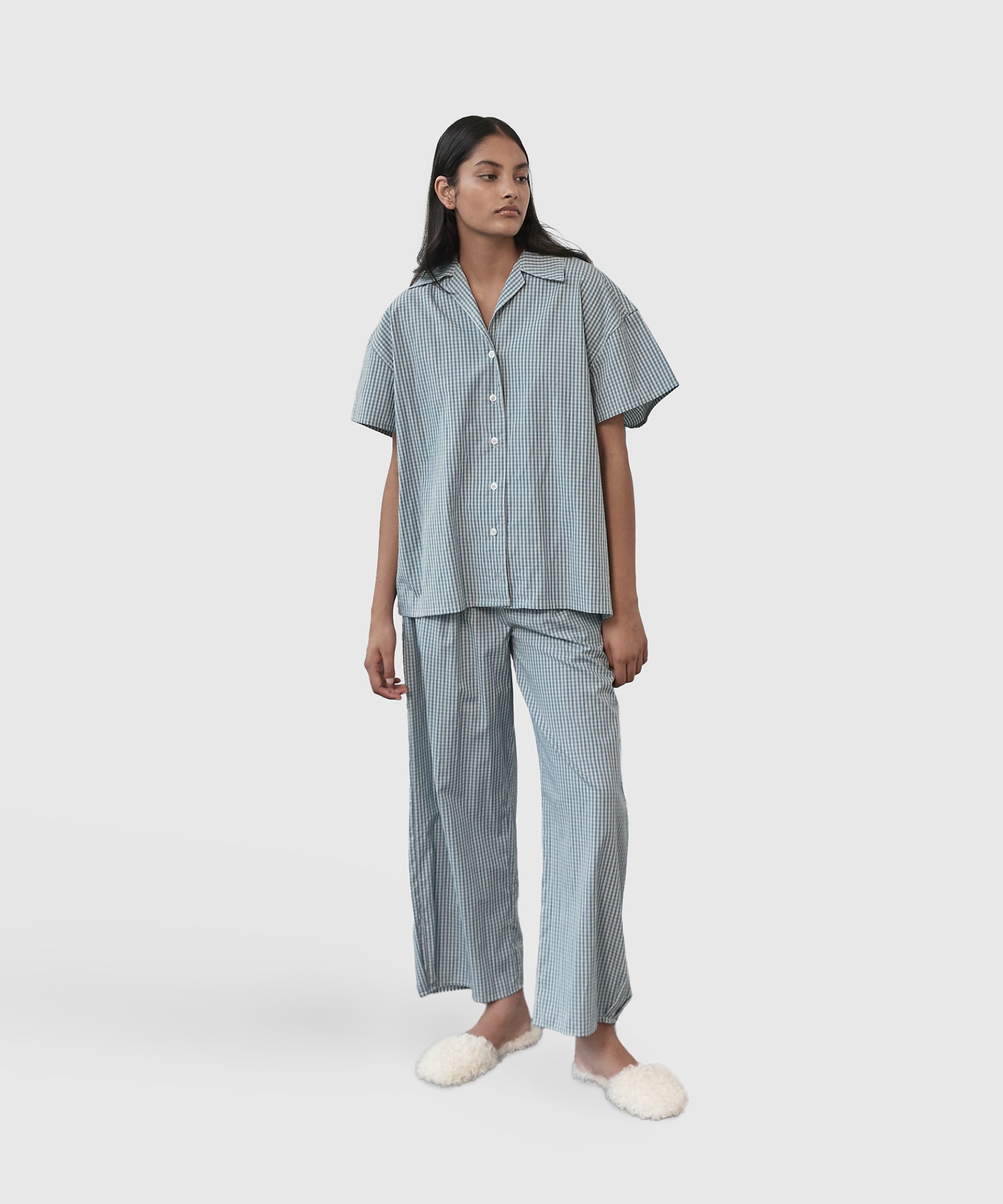 Organic Cotton Short-Sleeve Pajama - Blue KonMari Marie Kondo