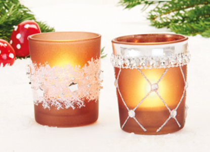 brown glass tea light holders