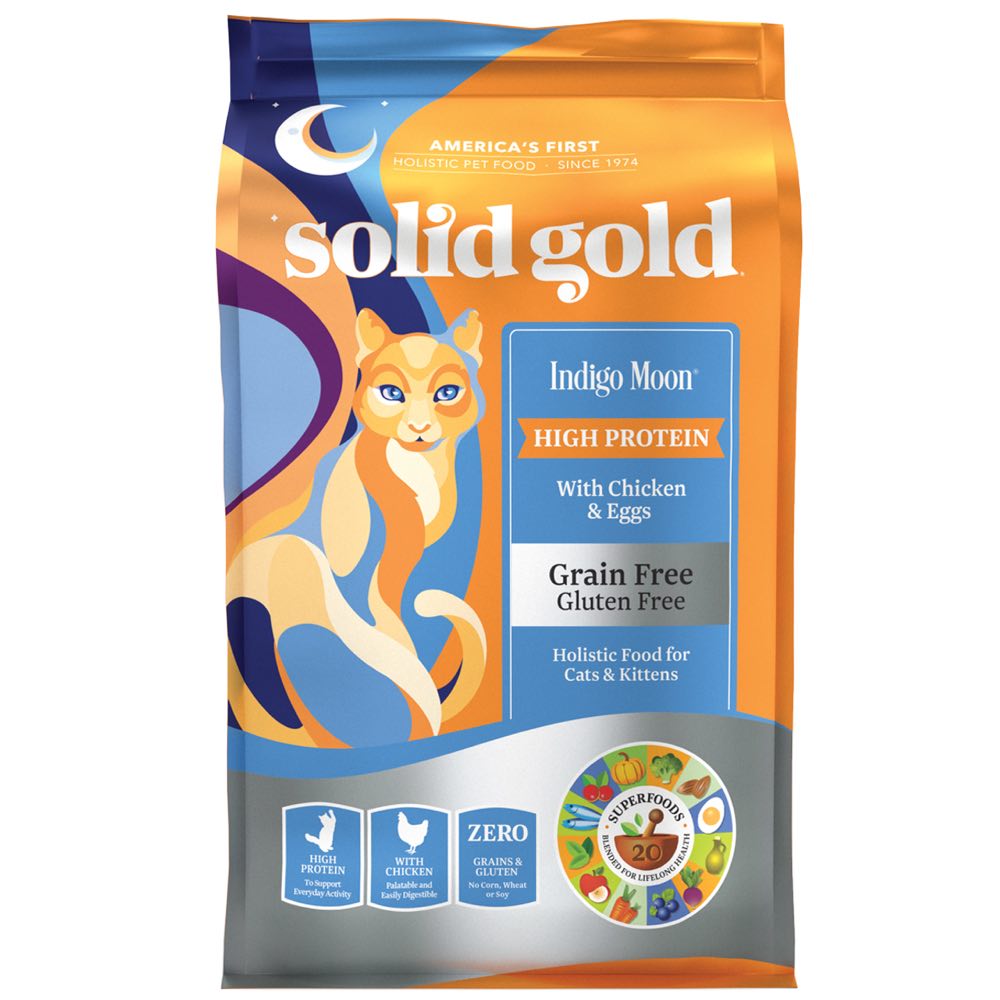 BUNDLE DEAL&#39;: Solid Gold Indigo Moon With Chicken &amp; Eggs Grain Free Dry Cat  Food | Kohepets