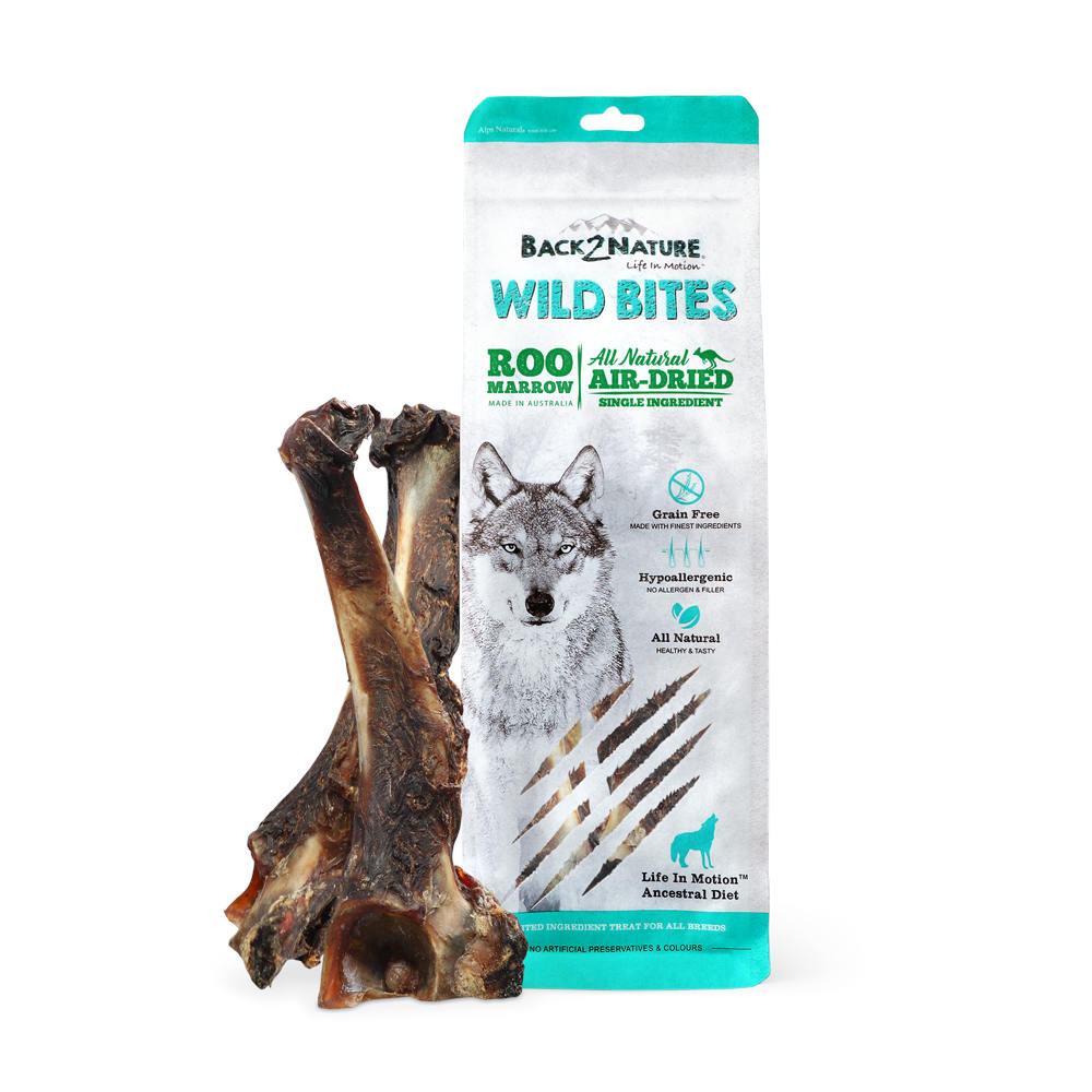 33% OFF: Back-2-Nature Bites Roo Marrow Air Dried Dog Treats 2pcs | Kohepets