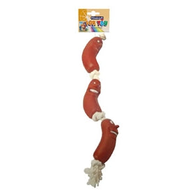 sausages on a rope dog toy