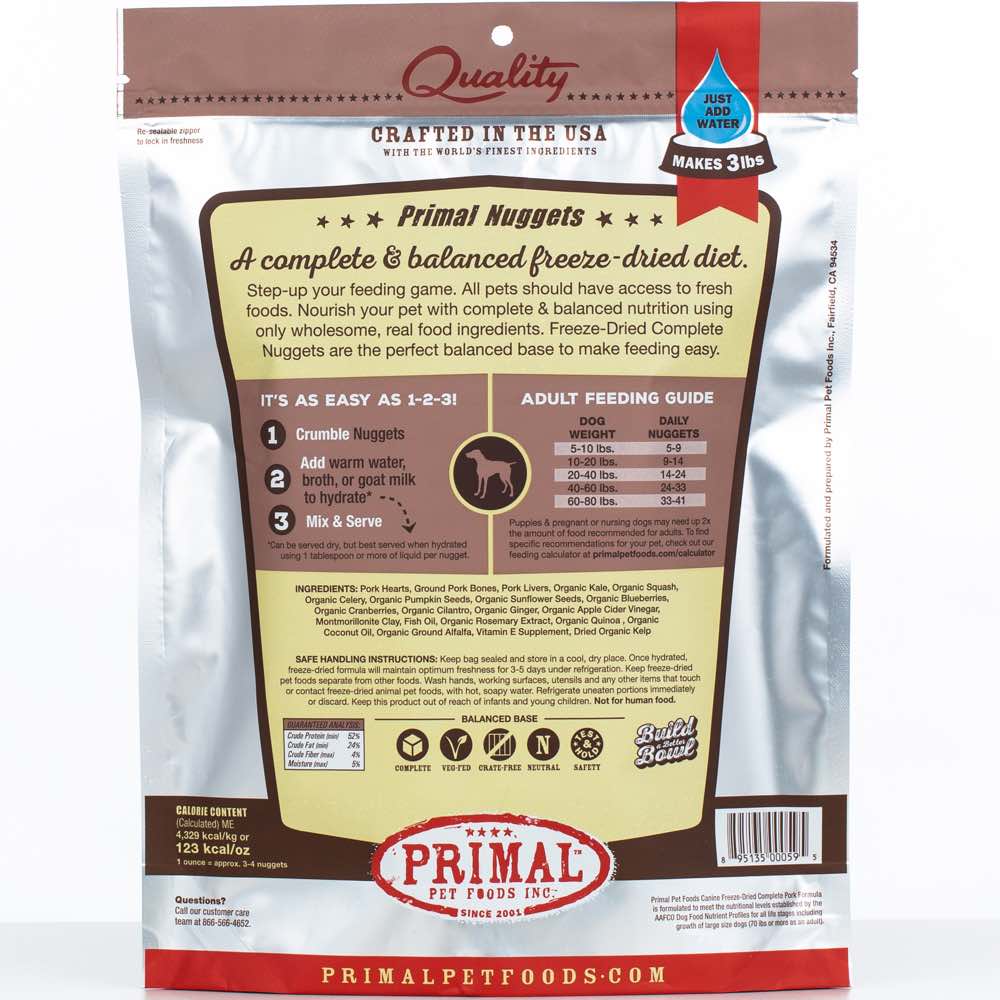 primal pork freeze dried