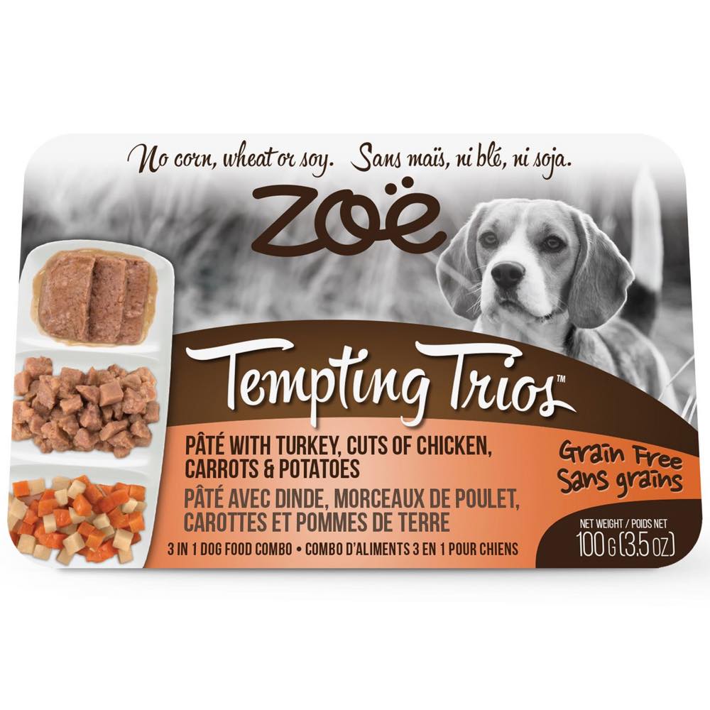 Zoe Tempting Trios Turkey Chicken Carrots Potatoes Grain Free Wet Dog Food 100g Kohepets