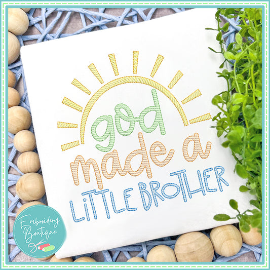 God Made Little Brother Sun Sketch Embroidery Design, Embroidery Design, opensolutis