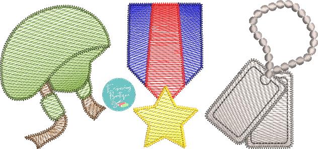Medal Helmet Dog Tags Sketch Design, Embroidery, opensolutis