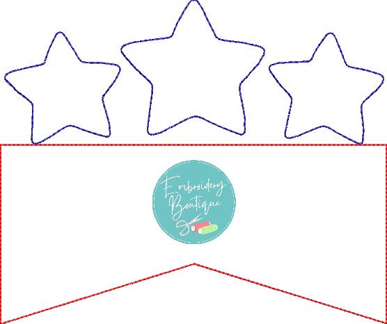 Star Banner Bean Stitch Applique, Applique, opensolutis