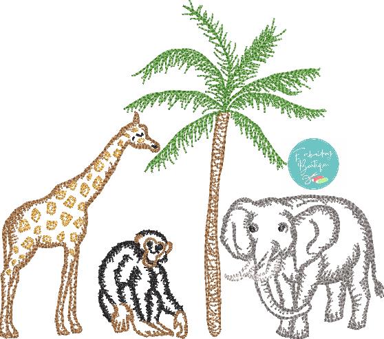 Zoo Watercolor Embroidery Design, Embroidery, opensolutis