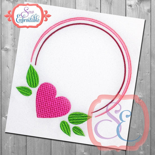 Circle Heart Frame, Embroidery