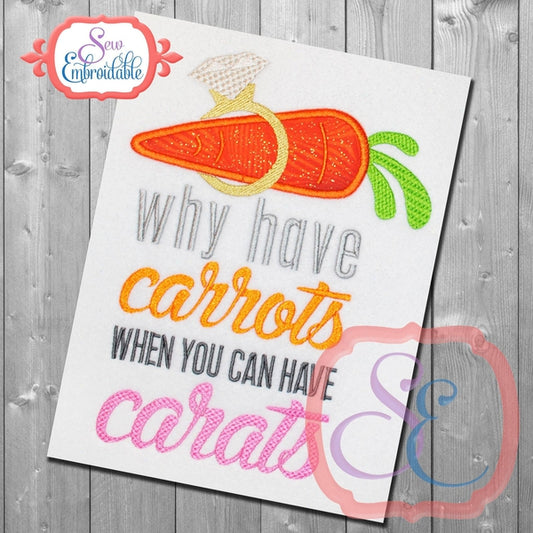 Carrots Vs Carats Applique, Applique