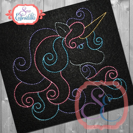Unicorn Bean Stitch Design, Embroidery