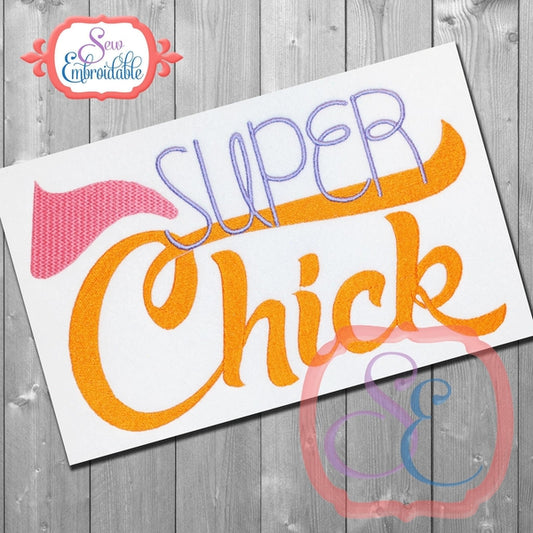 Super Chick Embroidery Design, Embroidery