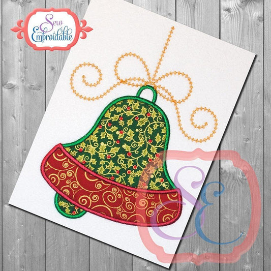 Hanging Holiday Bell Applique, Applique
