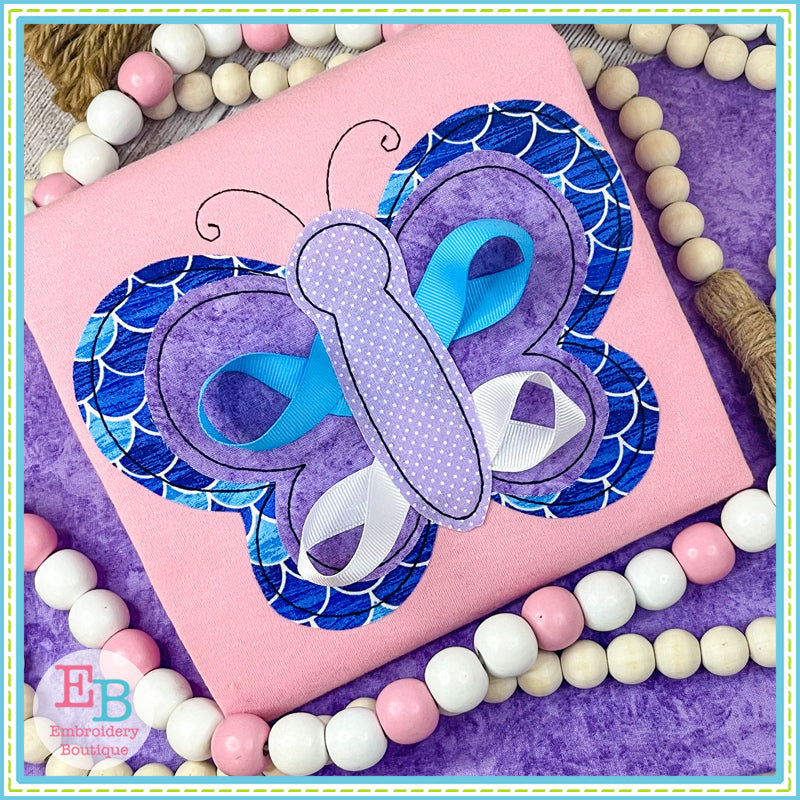 3D Butterfly Bean Stitch Applique, Applique