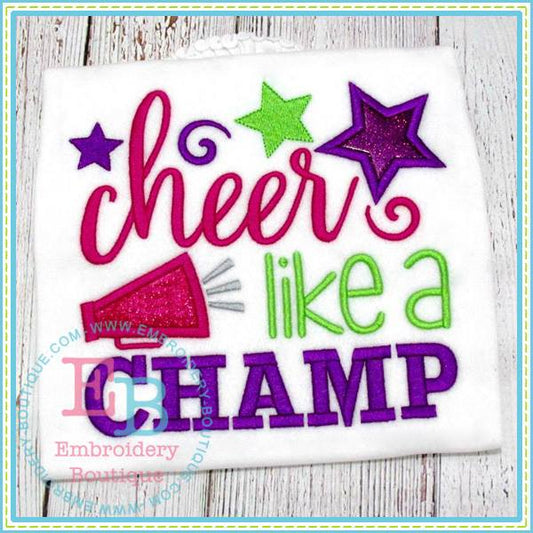 Cheer Like A Champ Applique, Applique