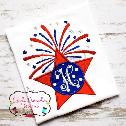 4th of July Star Applique Design, applique