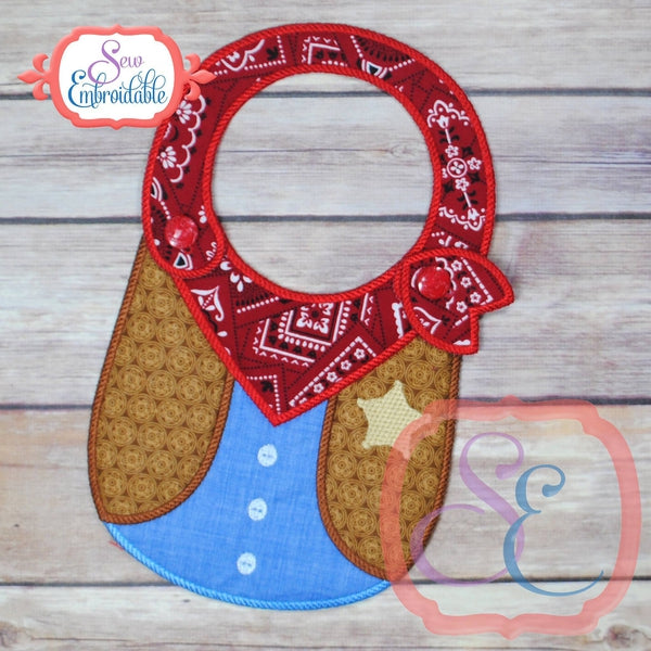 ITH Cowboy Baby Bib, In The Hoop Projects