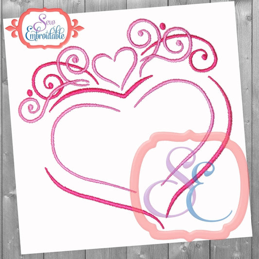 Heart Flourish Embroidery Design, Embroidery