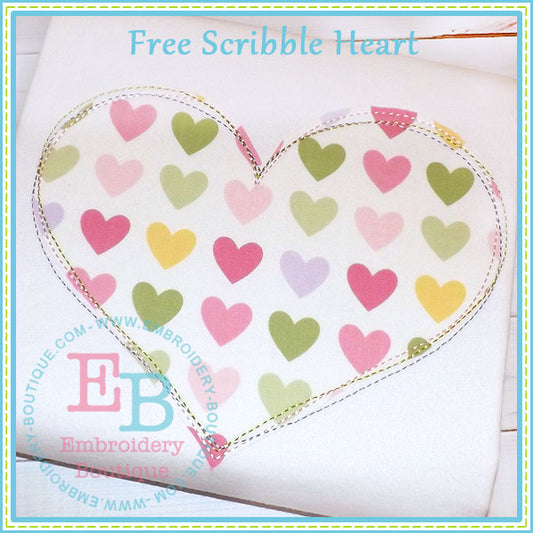 Scribble Heart Applique, Applique