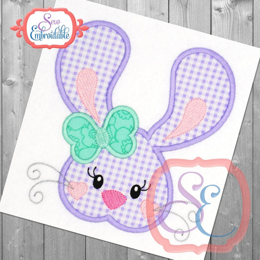 Big Ears Bunny Girl Applique, Applique