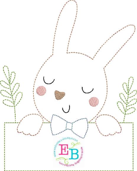 Bunny Boy Banner Bean Stitch Applique, Applique, opensolutis