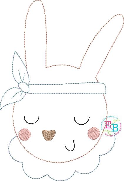 Bunny Girl Bean Stitch Applique, Applique, opensolutis