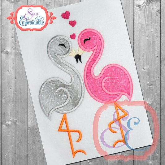 Flamingo Love Applique, Applique