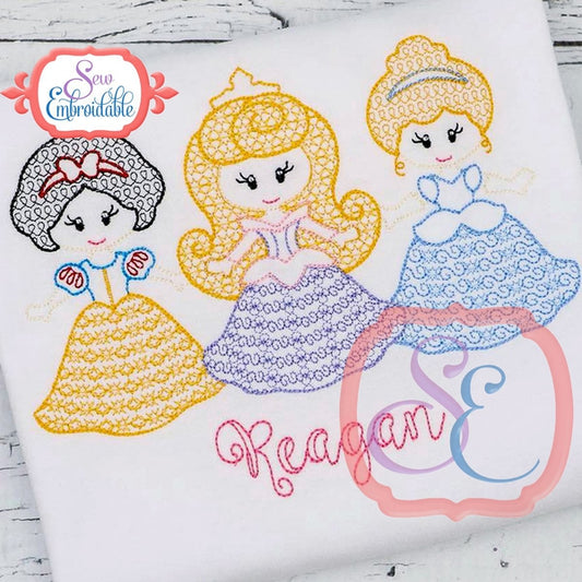 Little Princesses 123 Motif Design, Embroidery