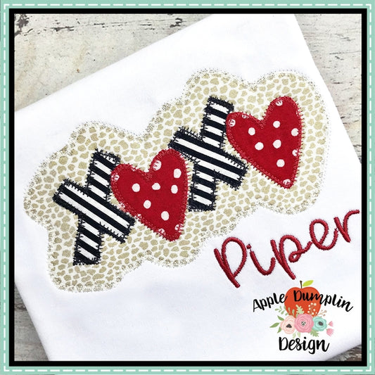 XOXO Zigzag Applique Design, applique