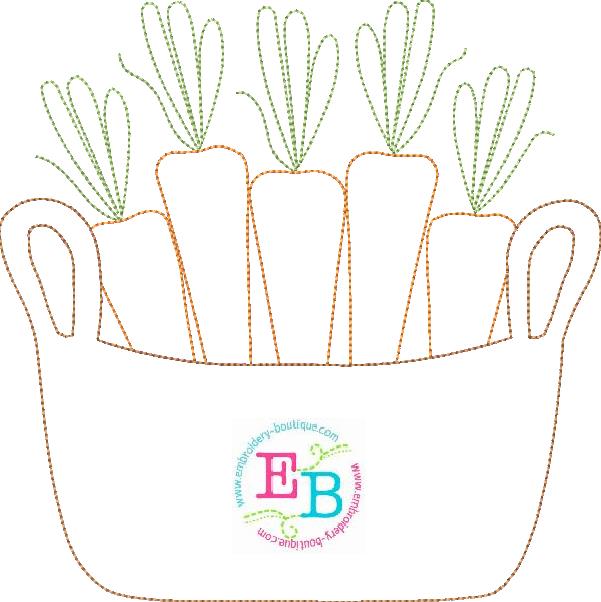 Basket of Carrots Bean Stitch Applique, Applique, opensolutis
