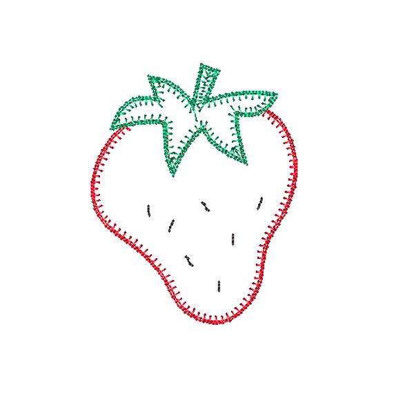 Strawberry Blanket Stitch Applique Design, Applique