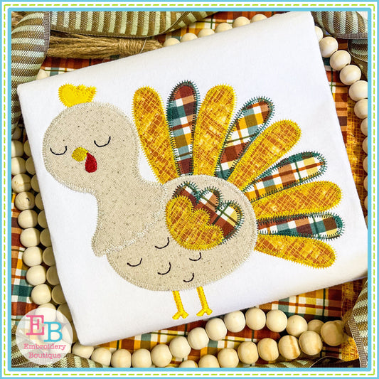 Boy Turkey Zigzag Stitch Applique, Applique