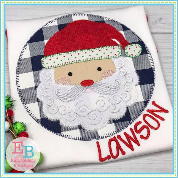 Santa Swirl Beard Blanket Stitch Patch, Applique