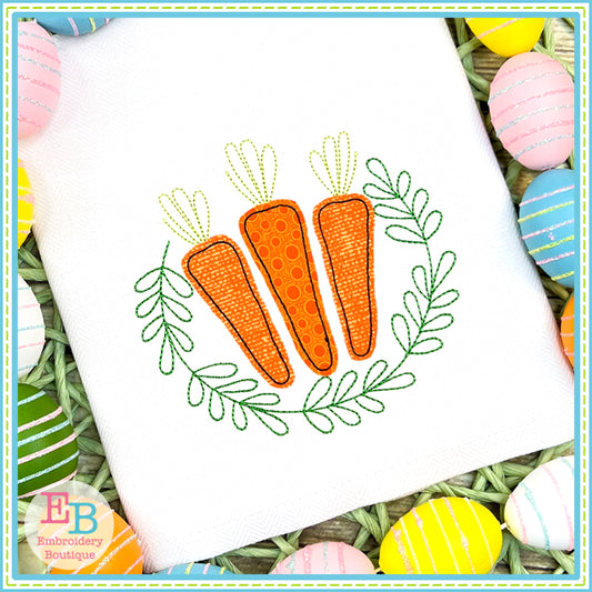 Carrots Leaves Bean Stitch Applique, Applique, opensolutis