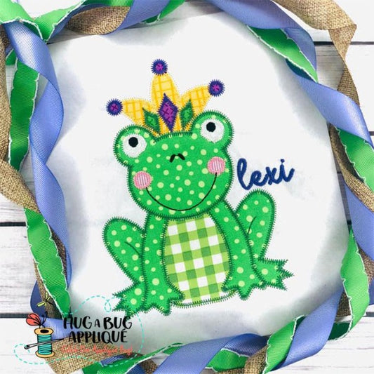 Charming Frog Zig Zag Stitch Applique Design, Applique