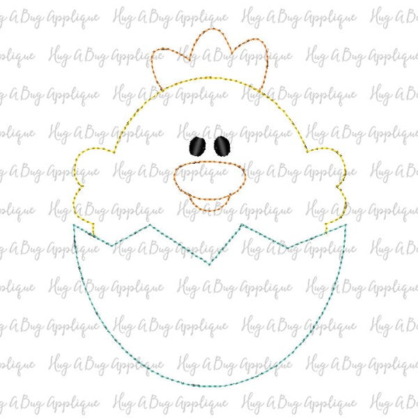 Chick Egg Bean Stitch Applique Design, Applique