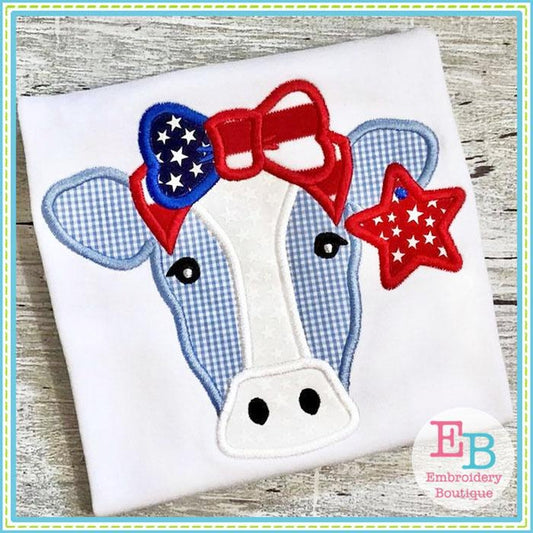 Cow Bow Star Applique, Applique