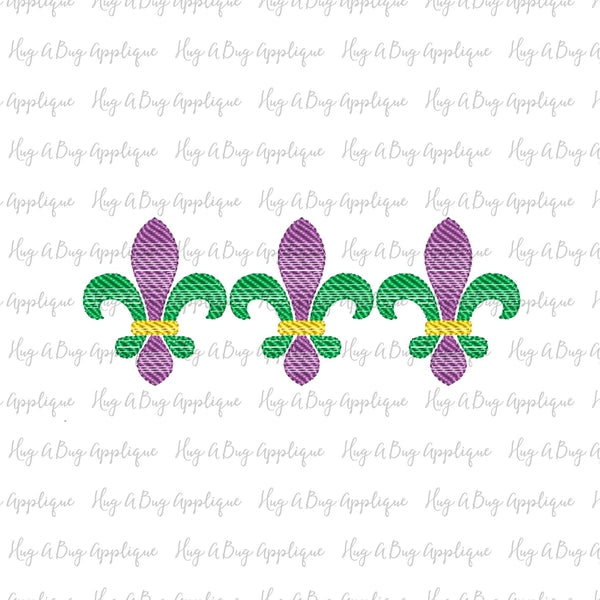 Fleur De Lis Trio Sketch Stitch Embroidery Design, Embroidery