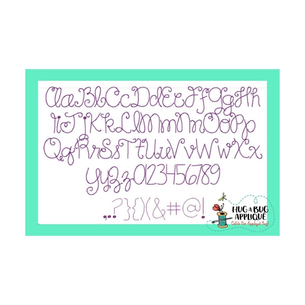 Happy Day Floss Stitch Embroidery Font, Embroidery Font