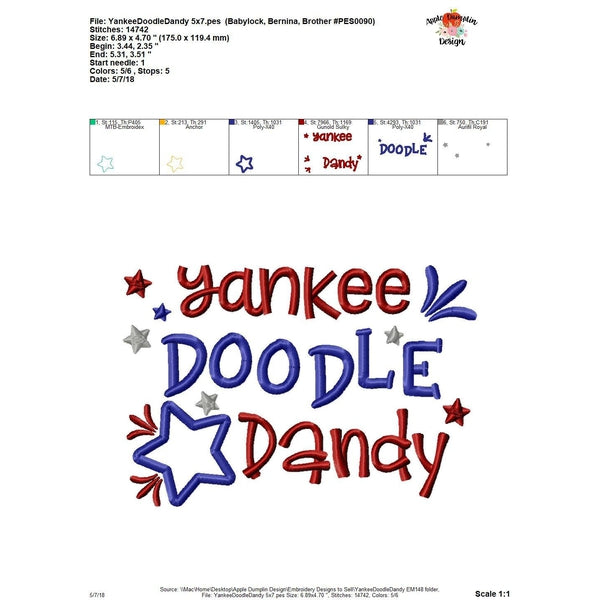 Yankee Doodle Dandy Applique Design, applique