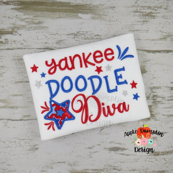 Yankee Doodle Diva Applique Design, applique