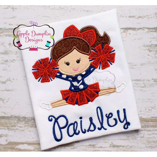 Cheerleader, with Pom Poms Applique Design, applique