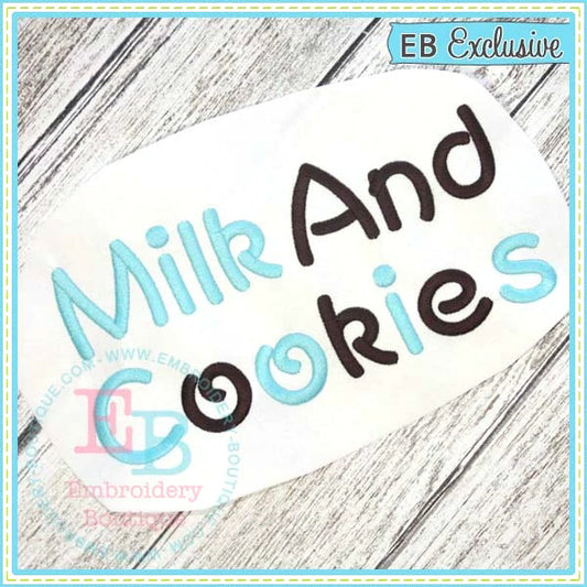 Milk And Cookies Embroidery Font, Embroidery Font