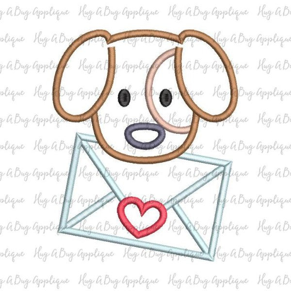 Pup Letter Satin Stitch Applique Design, Applique