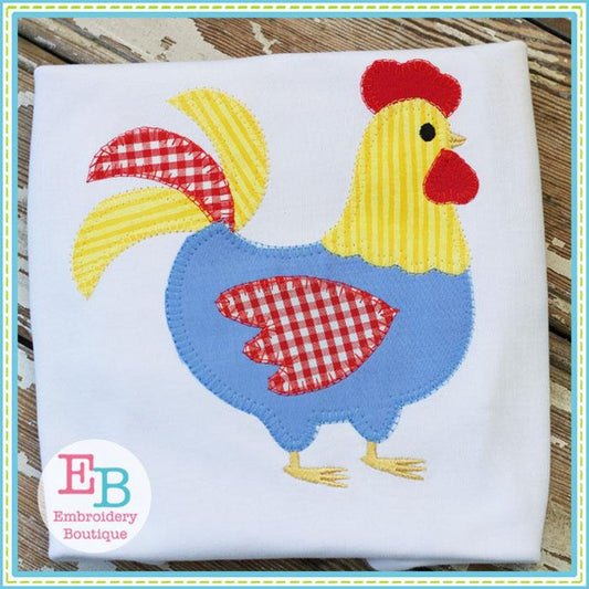 Rooster Blanket Stitch Applique, Applique